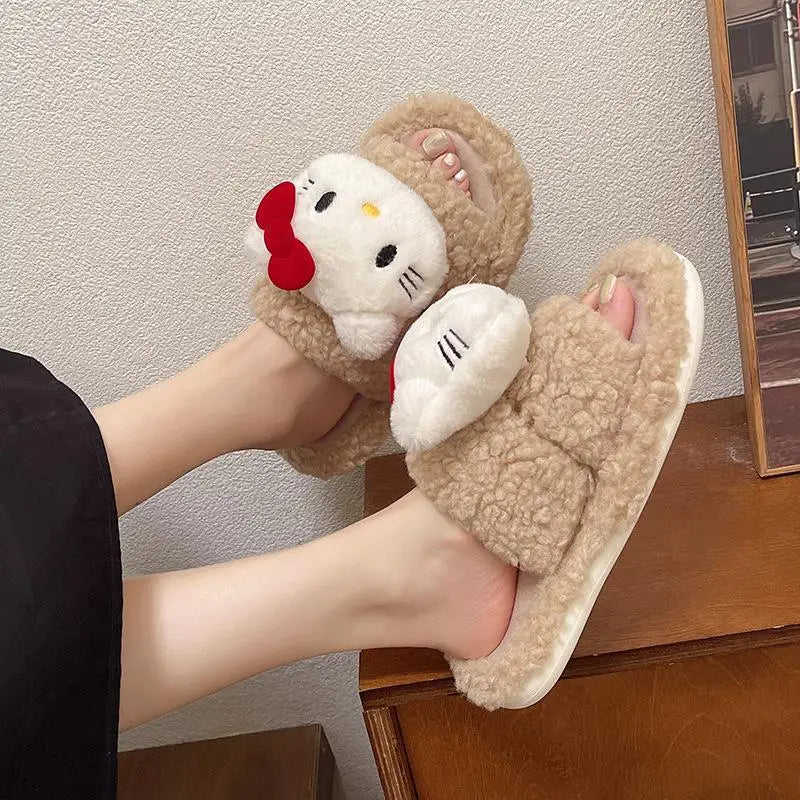 Plush Hello Kitty Slippers
