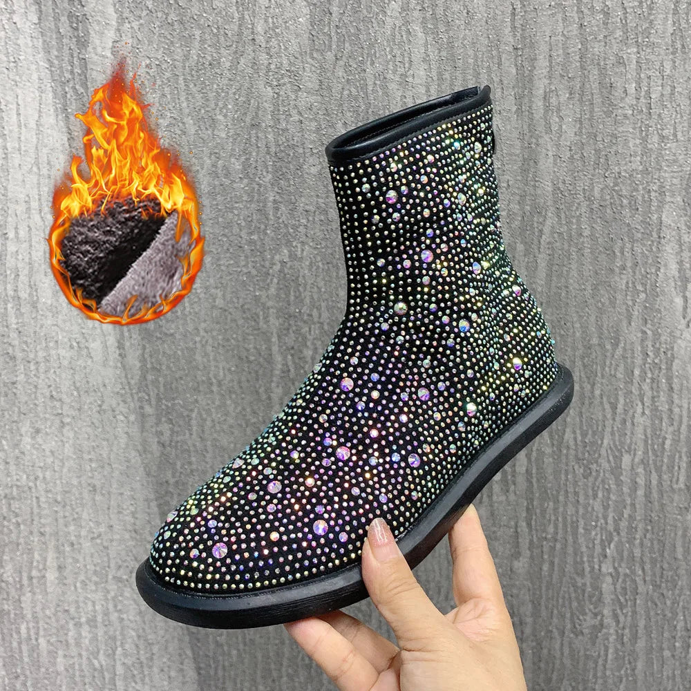 Rhinestone Flat Boots