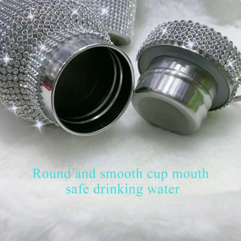 Diamond Stainless Steel Water Bottle with Crossbody 600Ml