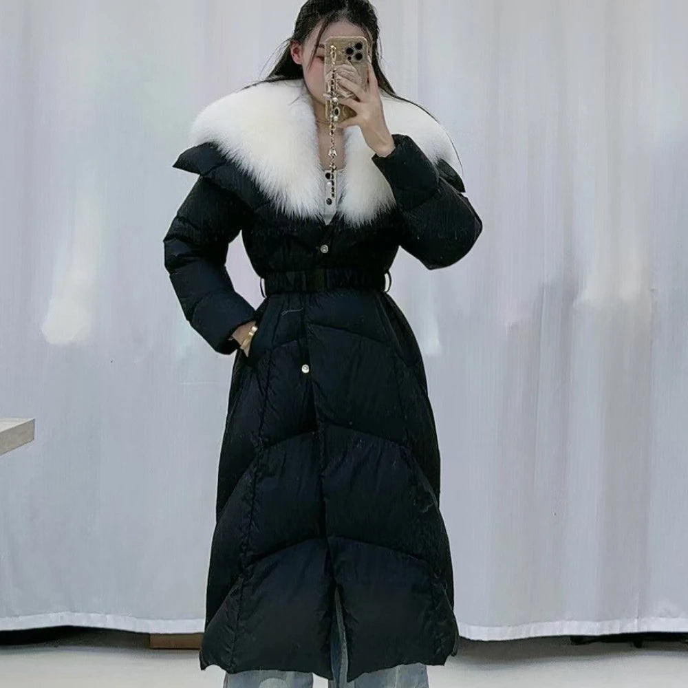Fox Fur Collar Goose Down Coat