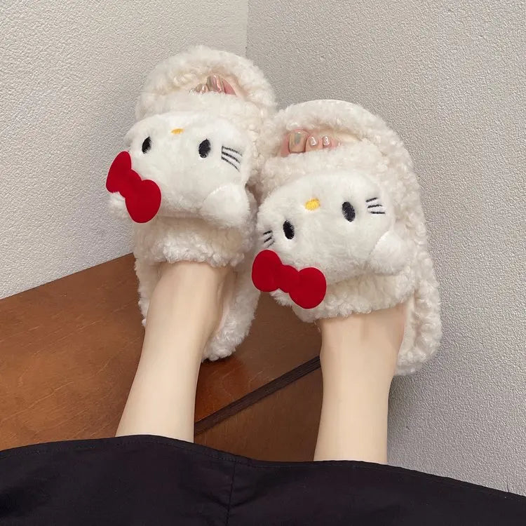 Plush Hello Kitty Slippers