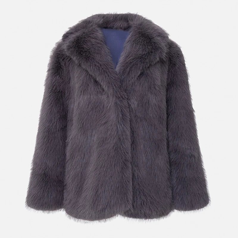 Fluffy Furry Faux Fur Women Winter Shaggy Jacket