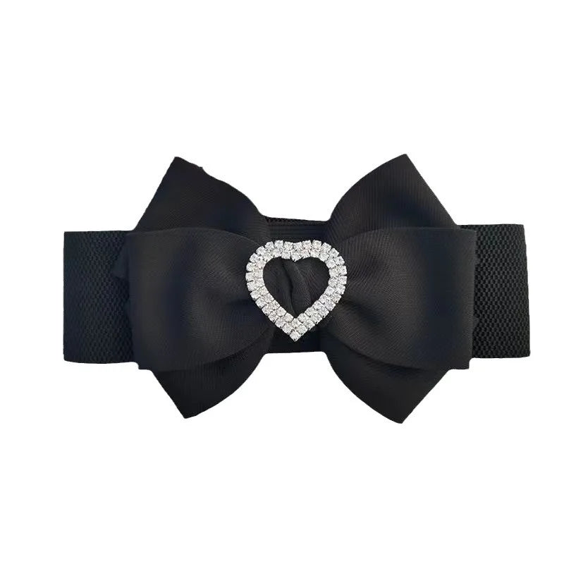 2024 Super Nice Red Belt New Love Set Crystal Bow Elastic Women