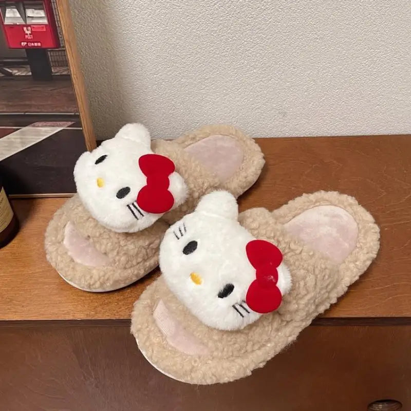 Plush Hello Kitty Slippers