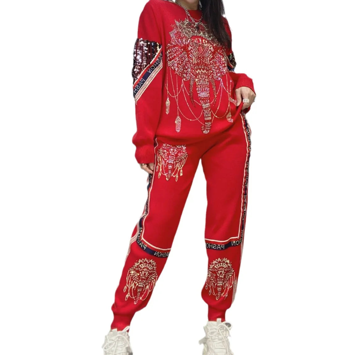 2PCS Anime Sequins Sweater Set