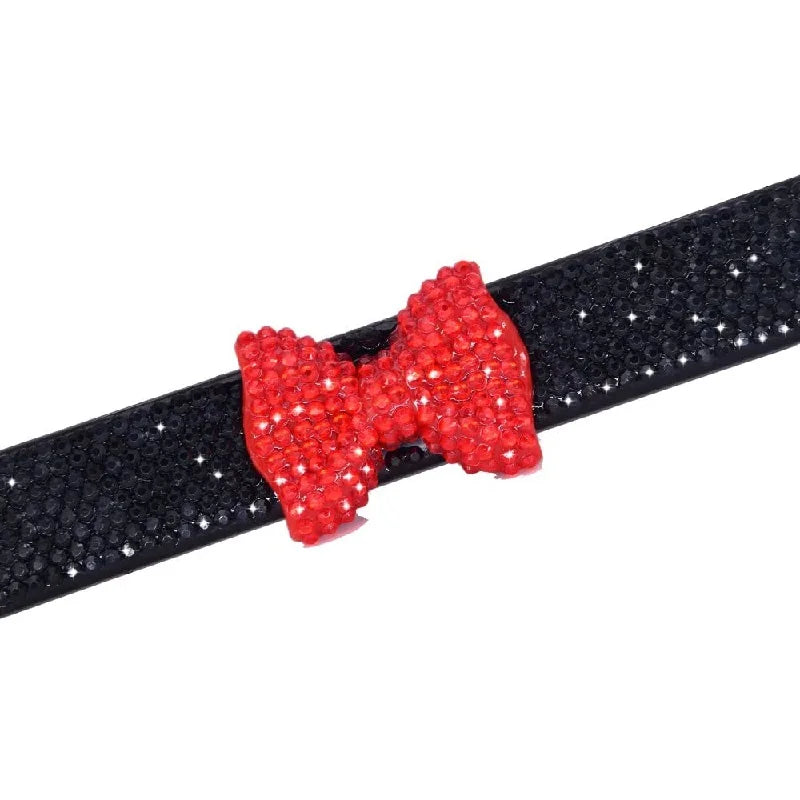 2PC Bling Bow Metal License Plate Frame