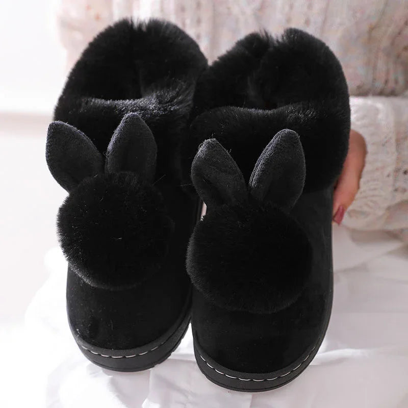 Rabbit Furry Ears Slippers