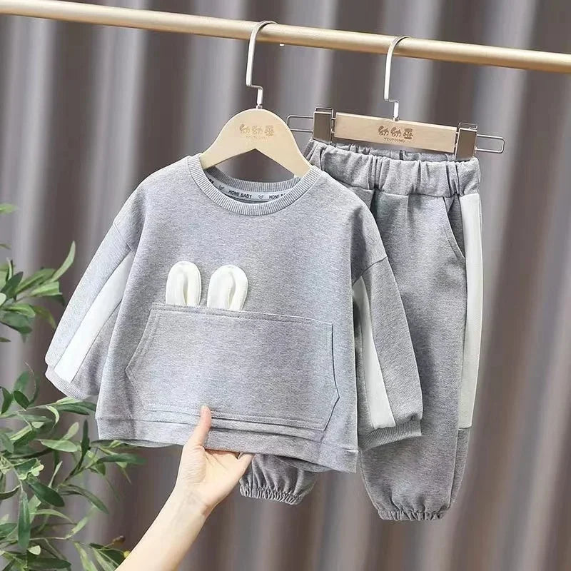 Fashionable Cute Large Bow Loose Sweater Pants 2PCS Set