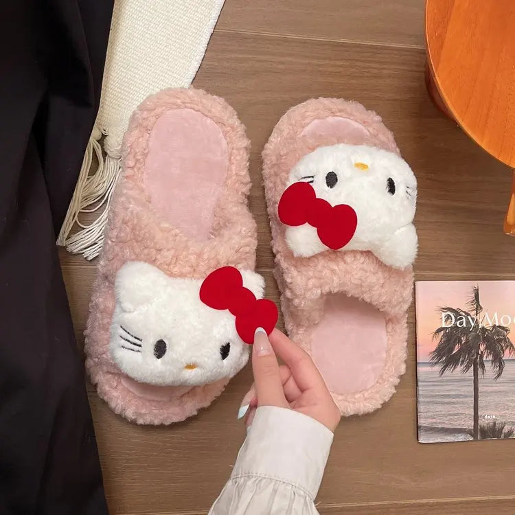 Plush Hello Kitty Slippers