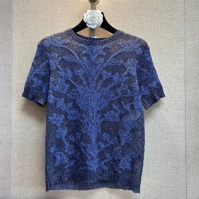 Flower Embroidery Hollow Out Knitted Sweater