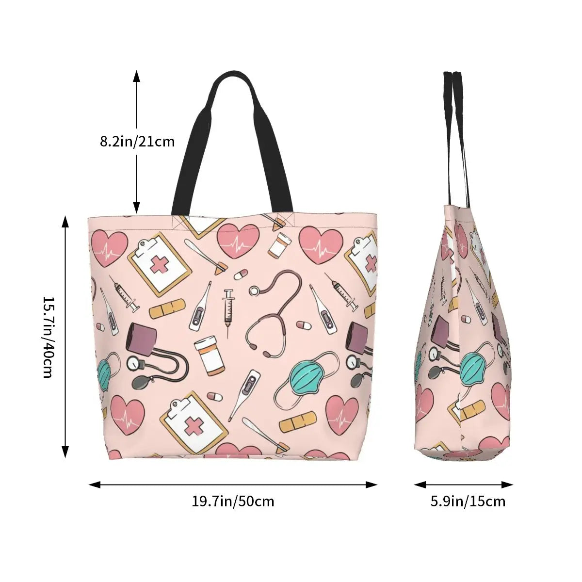 Funny Nurse Shoulder Canvas Tote Bag