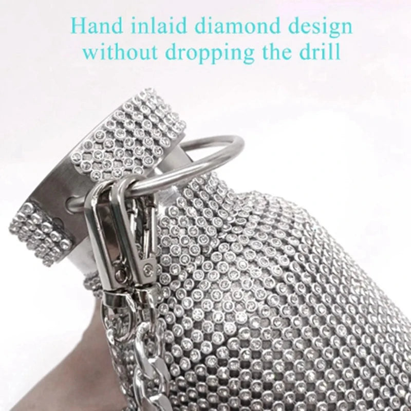 Diamond Stainless Steel Water Bottle with Crossbody 600Ml