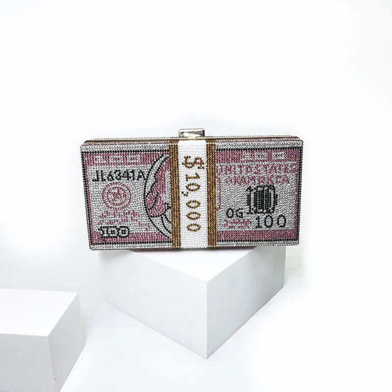 Creative Money Clutch Rhinestone Purse