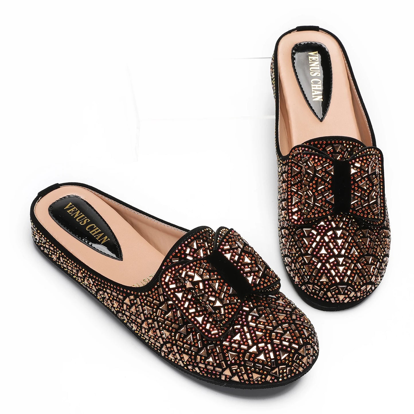 Nigeria Gold Color Stick in Elegant Flat Shoes