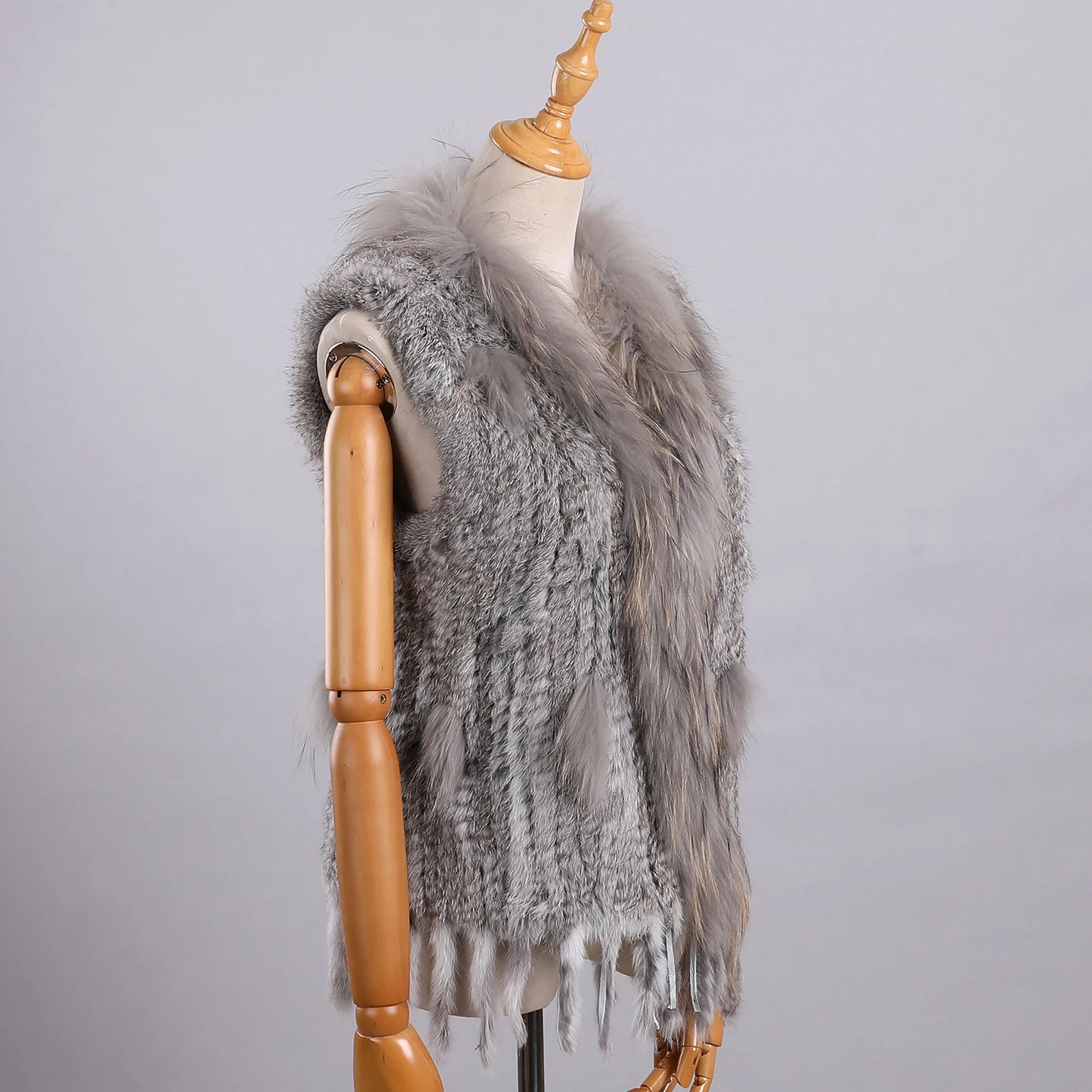 Luxury Women's Genuine Premium Long Hair Rabbit Fur Knit