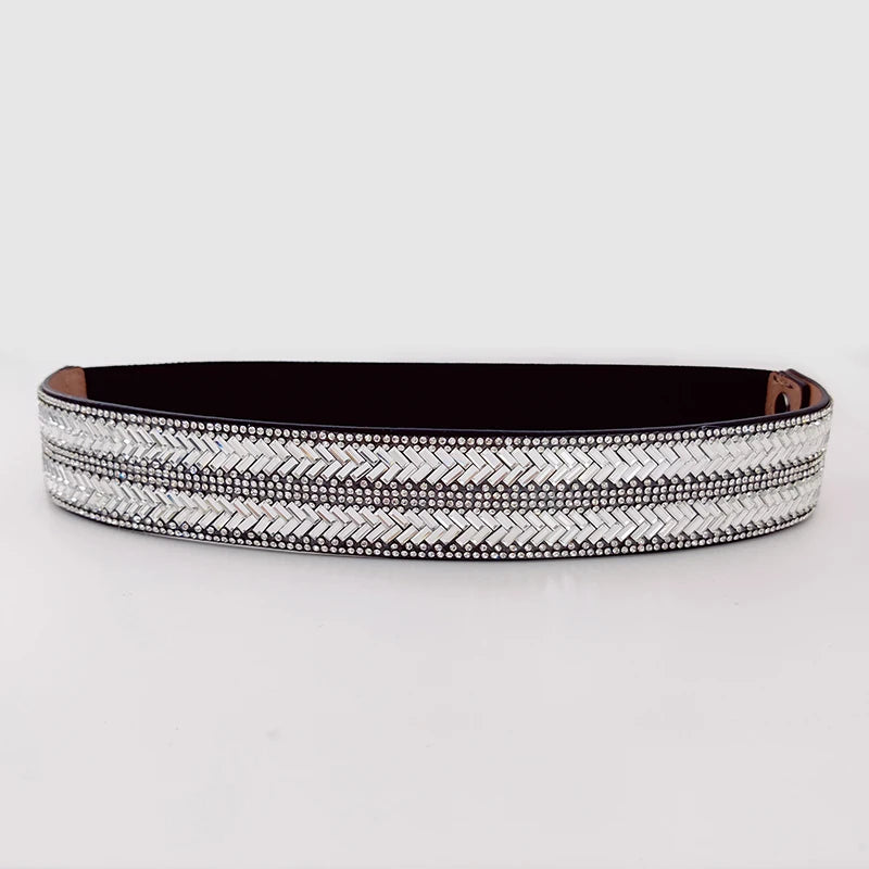 Shiny Rhinestone Elastic Corset Belt