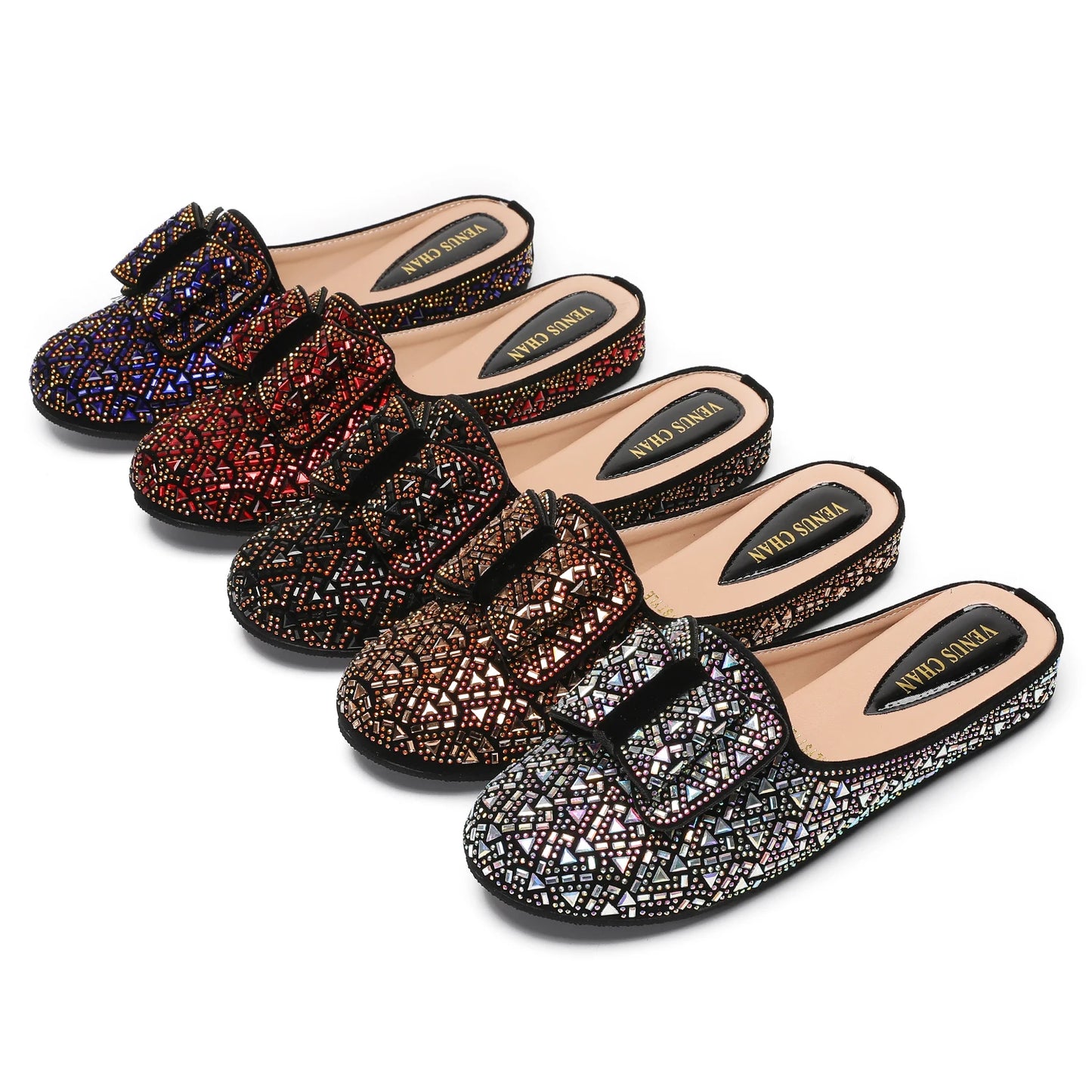 Nigeria Gold Color Stick in Elegant Flat Shoes