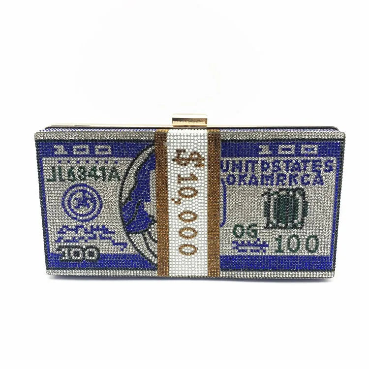 Creative Money Clutch Rhinestone Purse