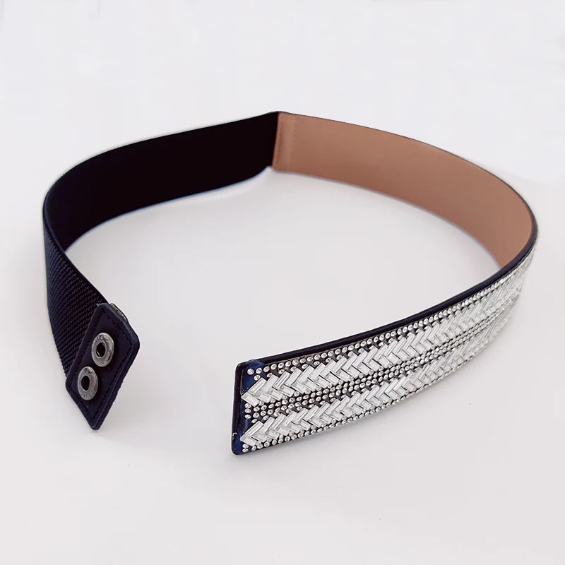Shiny Rhinestone Elastic Corset Belt