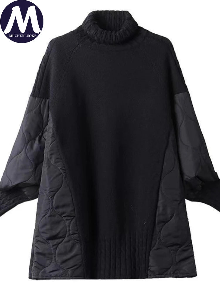 Casual Long Sleeve Loose Turtleneck Knit Sweaters Pullovers