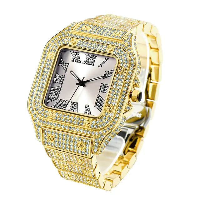 Iced Out Rhinestone Quartz Watch