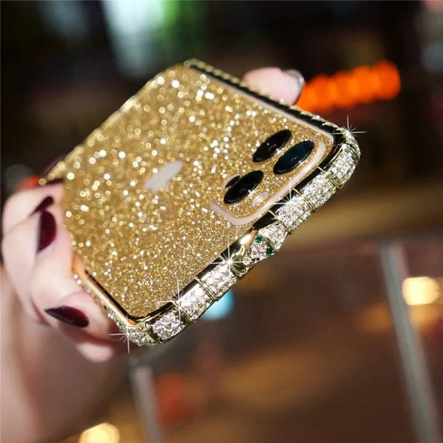 Rhinestone Metal Bumper Phone Cover For iPhone