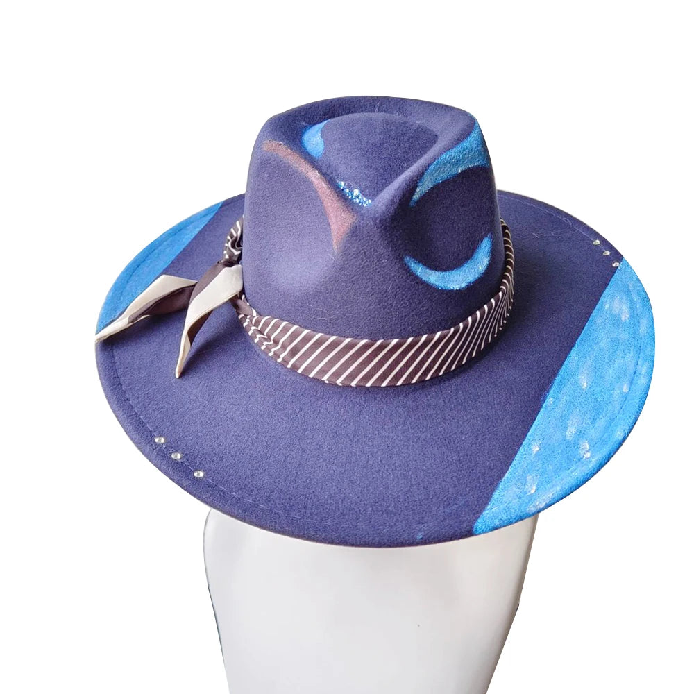 Hand Drawn Fedora Hat for Men and Women