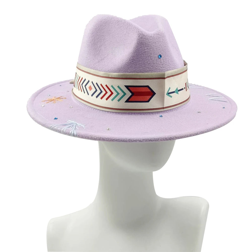 Hand Drawn Fedora Hat for Men and Women