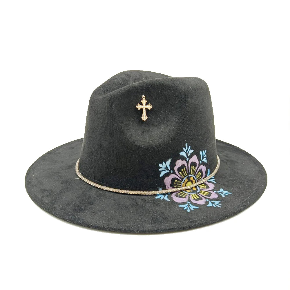 Hand Drawn Fedora Hat for Men and Women