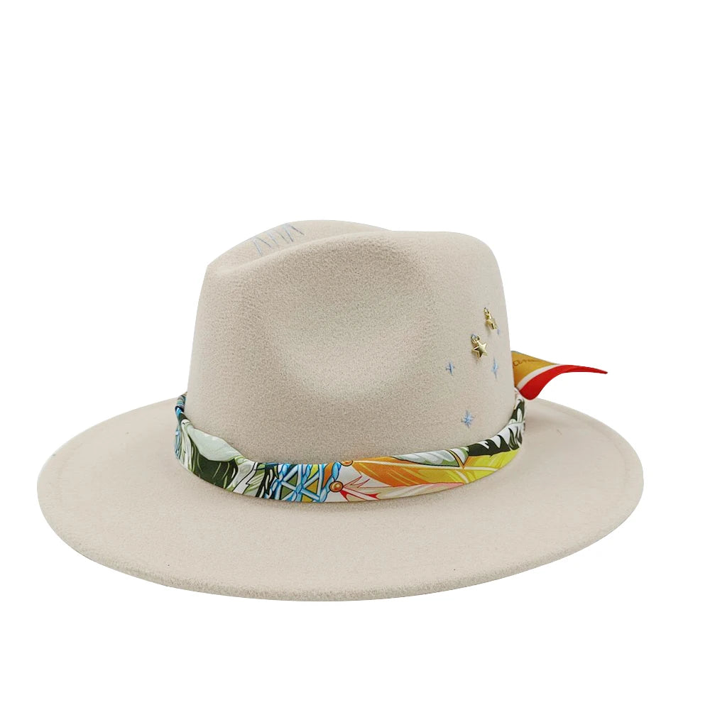 Hand Drawn Fedora Hat for Men and Women