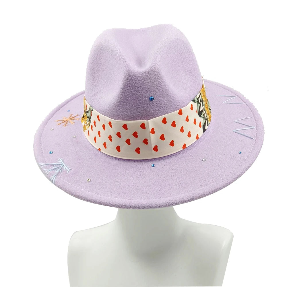 Hand Drawn Fedora Hat for Men and Women