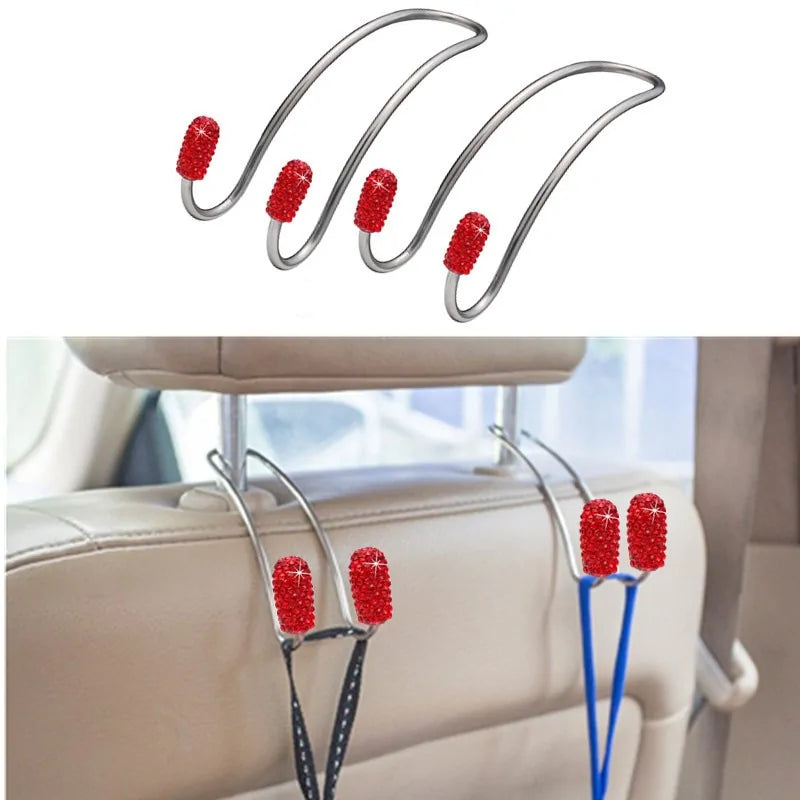 Rhinestone Car Seat Headrest Hanger Bag Hook