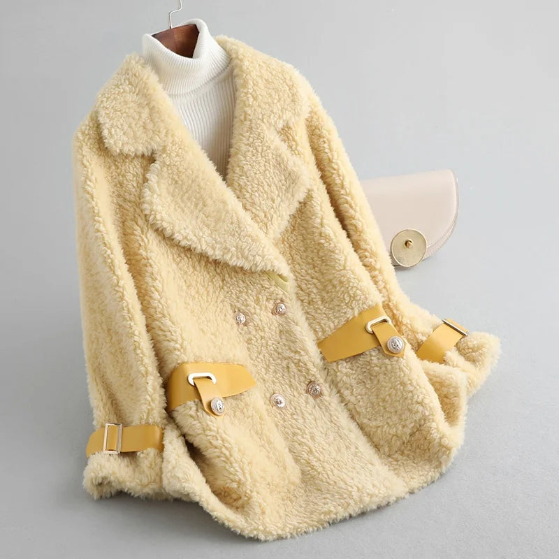 100% Real Wool Sheep Shearling Jacket