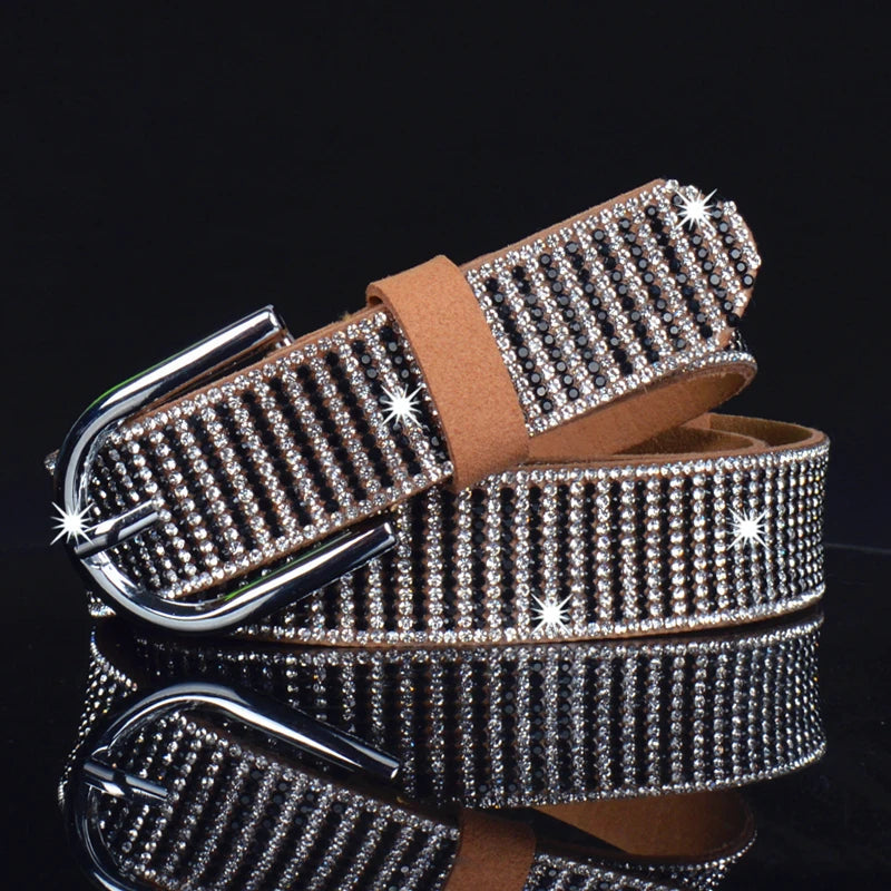 Bling Bling Rhinestones Leather Belts