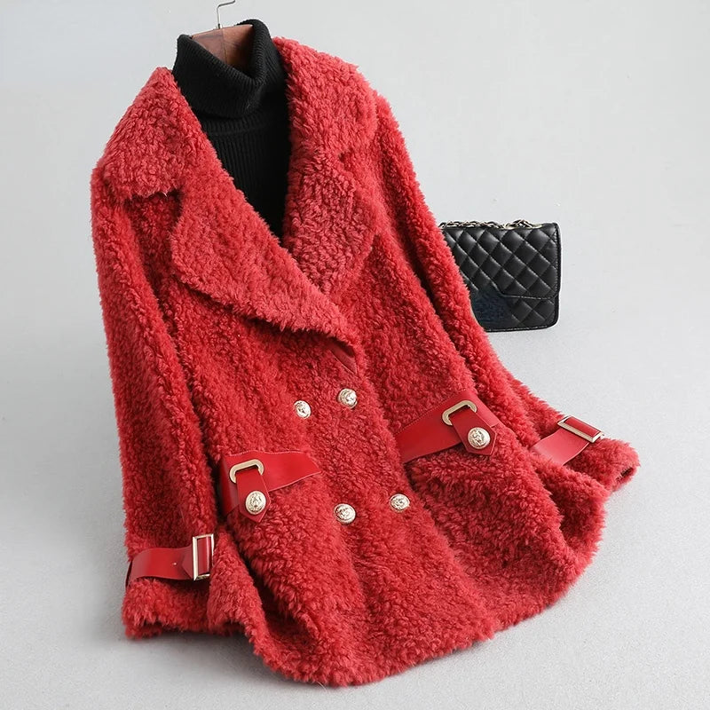 100% Real Wool Sheep Shearling Jacket