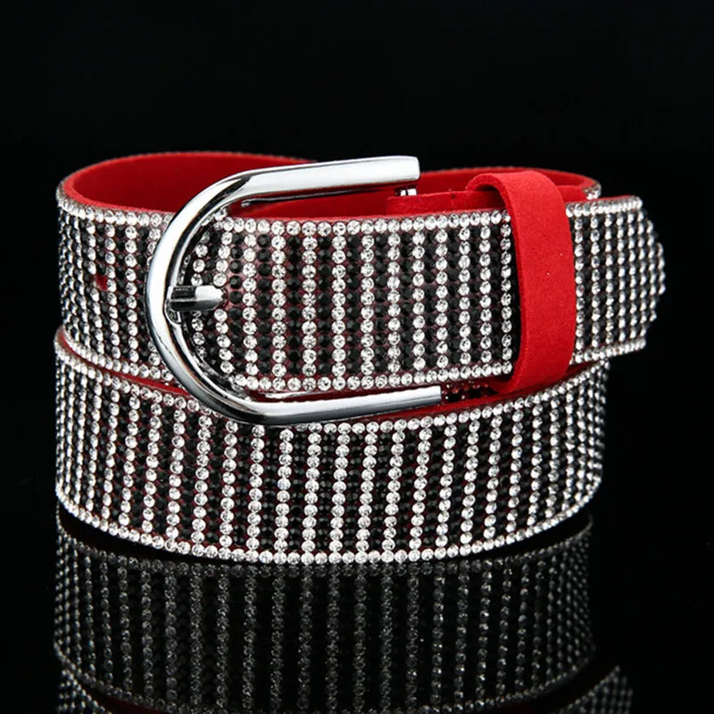 Bling Bling Rhinestones Leather Belts