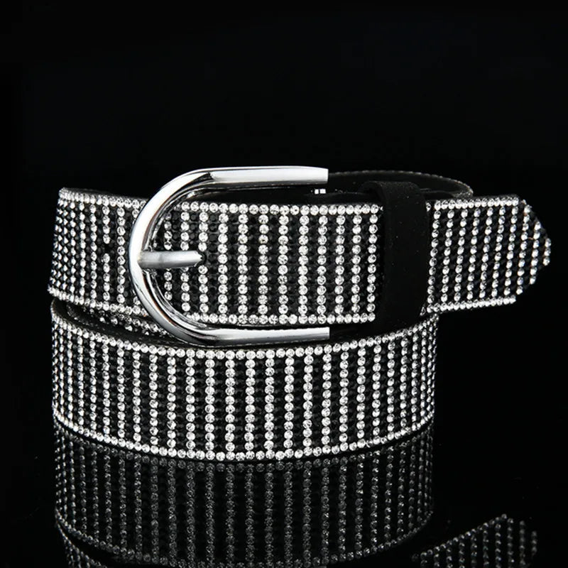 Bling Bling Rhinestones Leather Belts