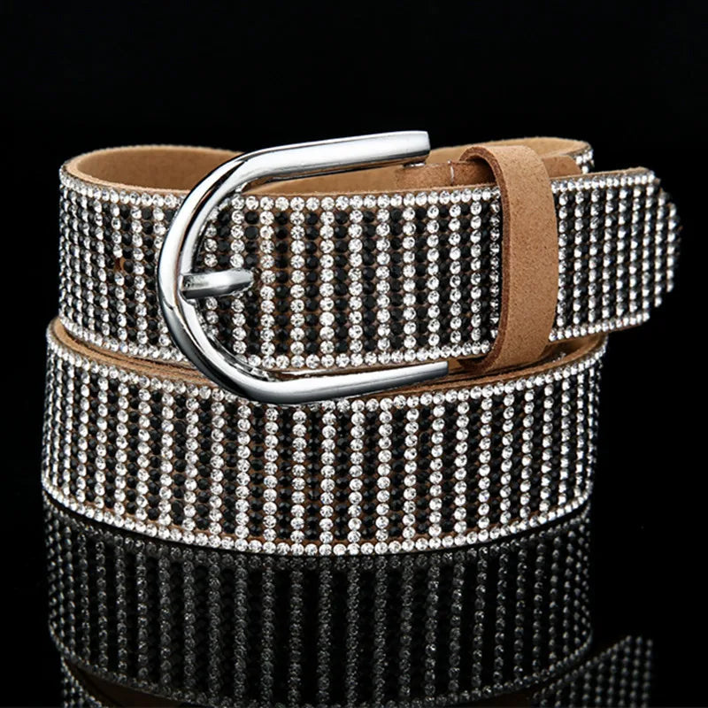 Bling Bling Rhinestones Leather Belts