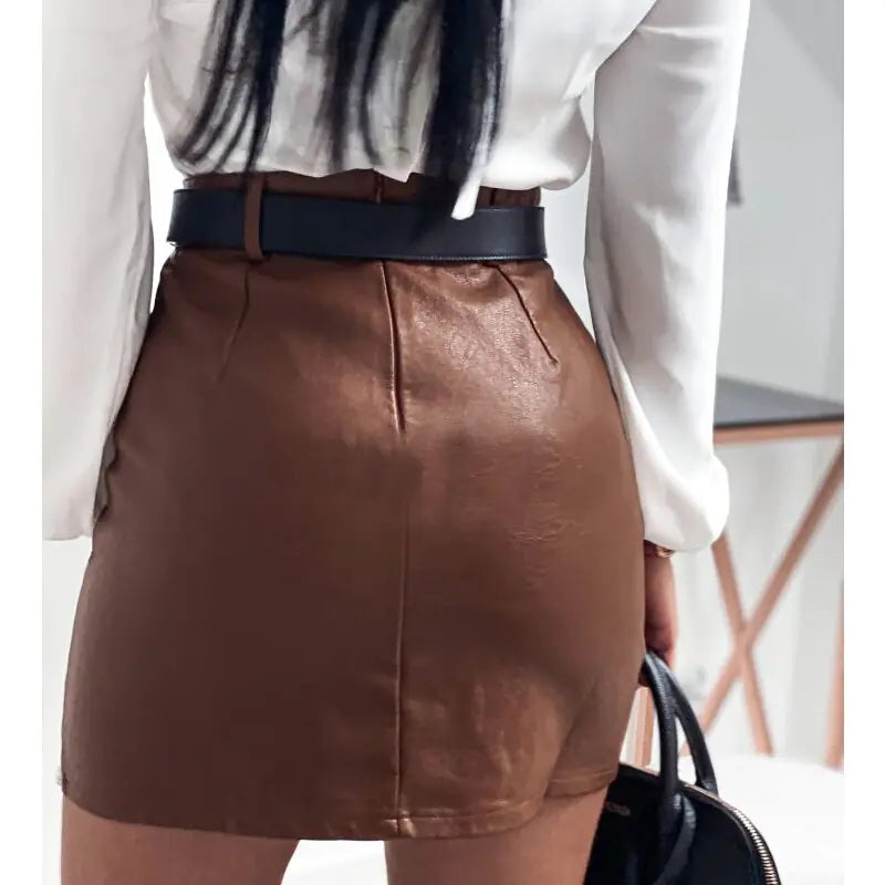 Rhinestone High Waist Mini Skirt