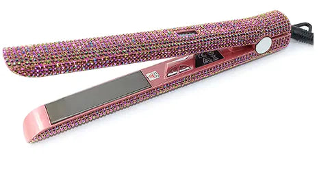 Rhinestone Titanium Flat Iron Straightener And Curler