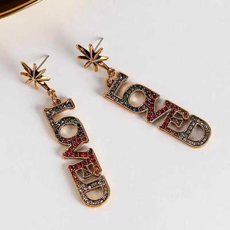 Rhinestone K-Pop Stainless Steel Earrings