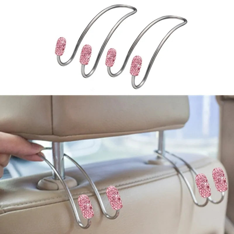 Rhinestone Car Seat Headrest Hanger Bag Hook