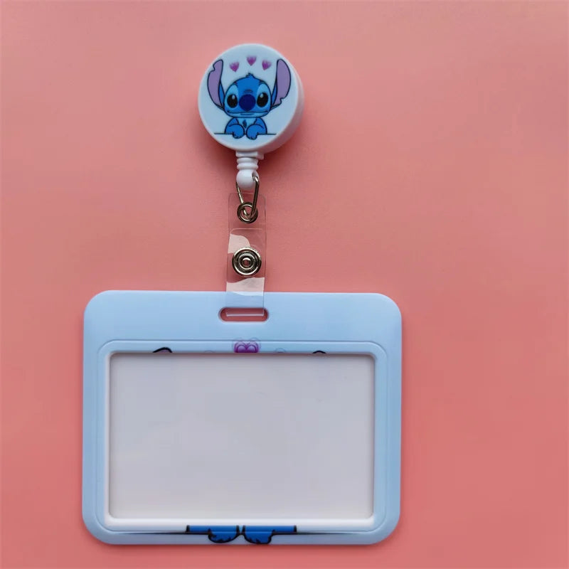 Disney Card Holder Retractable Clip Buckle Horizontal Badge Card Reel Holders