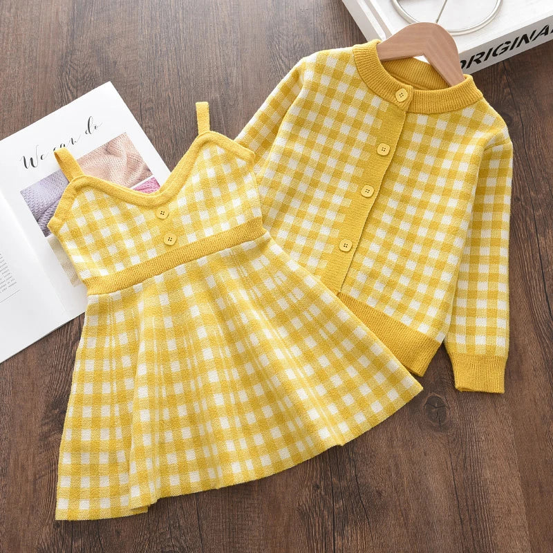 Girls Sweater Dress 2pcs Set