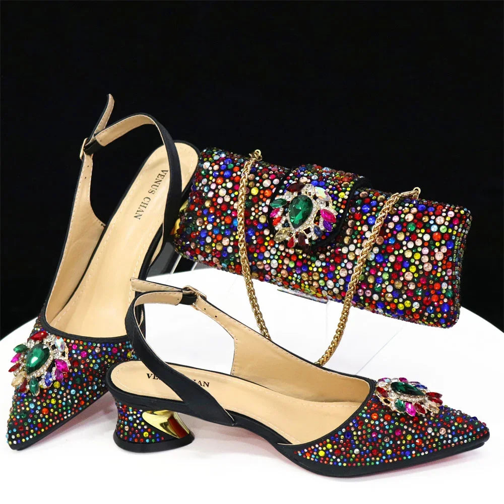 Italian Hollow Design Women Shoes with Matching Bag