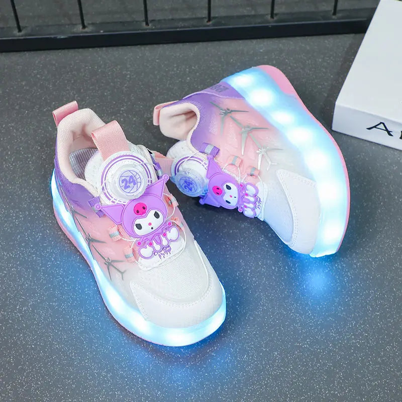 Hello Kitty Sanrio Kuromi Stitch Cute Roller Skates with Flashing Light