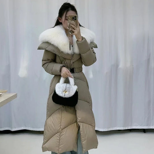 Fox Fur Collar Goose Down Coat