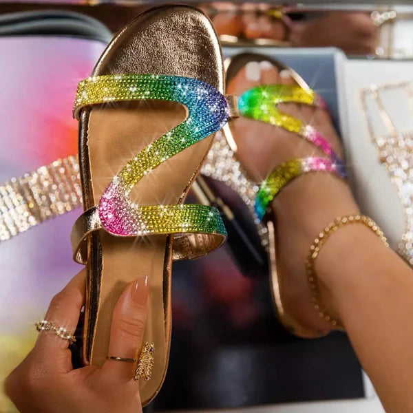 Fashion Flat Rhinestone Slippers