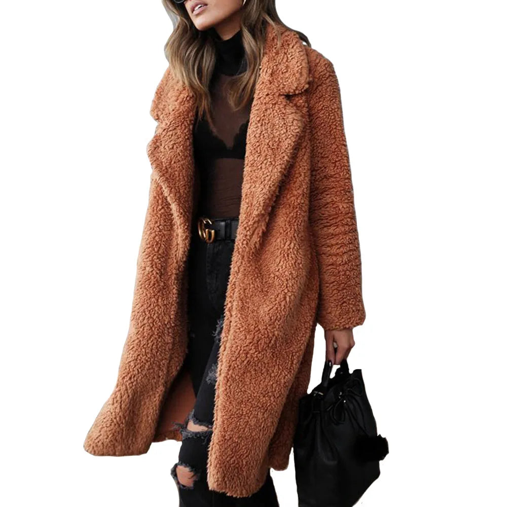 Long Winter Faux Fur Coat