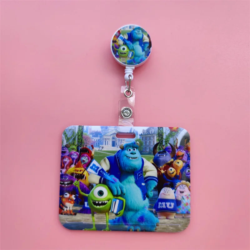 Disney Card Holder Retractable Clip Buckle Horizontal Badge Card Reel Holders